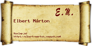 Elbert Márton névjegykártya